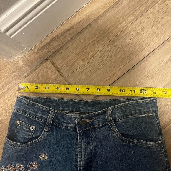 y2k floral bedazzled bling jeans - Picture 2 of 8